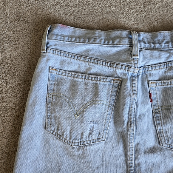 Levi's Blue Denim Mini Skirt with Distressed Look - Picture 7 of 12